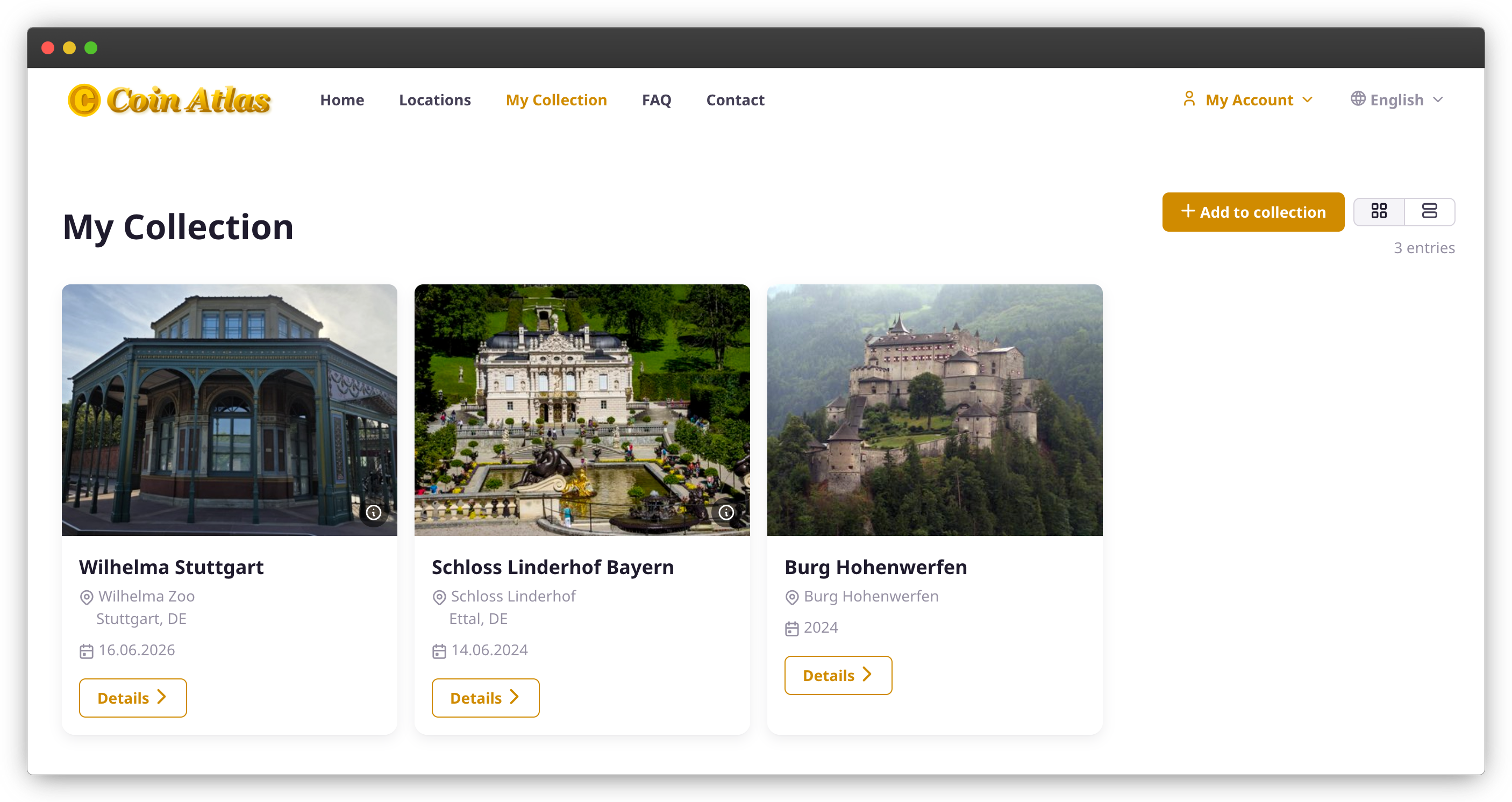 Add your own images to your collection